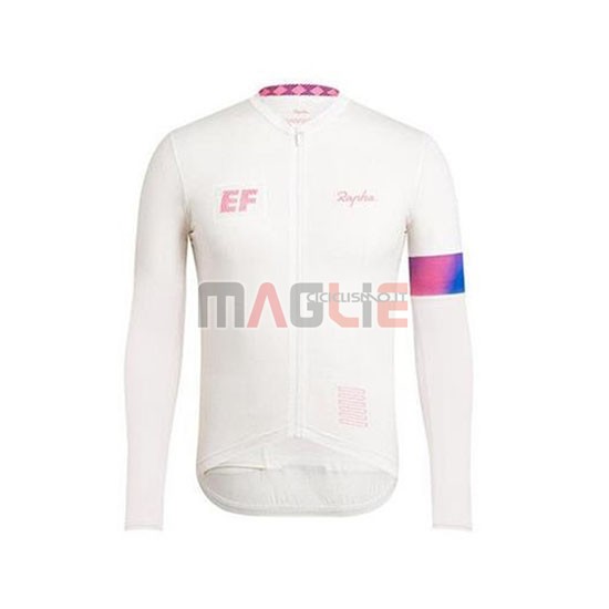 Maglia EF Education First-Drapac Manica Lunga 2020 Bianco